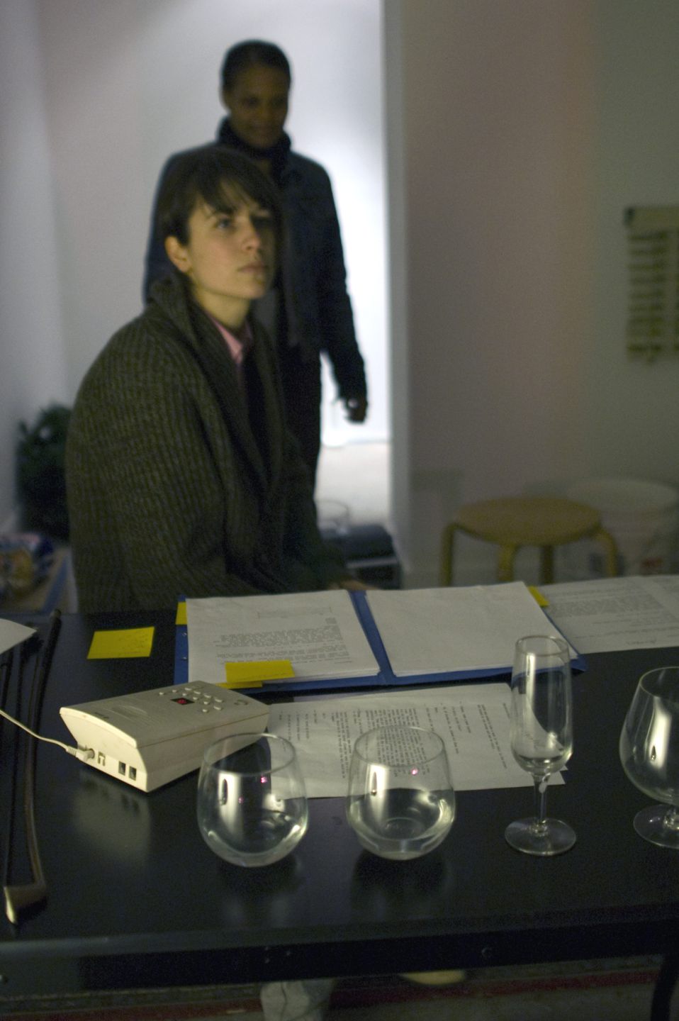 *Batsong, Rehearsals for an Audioplay,* 2009. Rehearsal. Adrian Williams, Malaika Alvaro