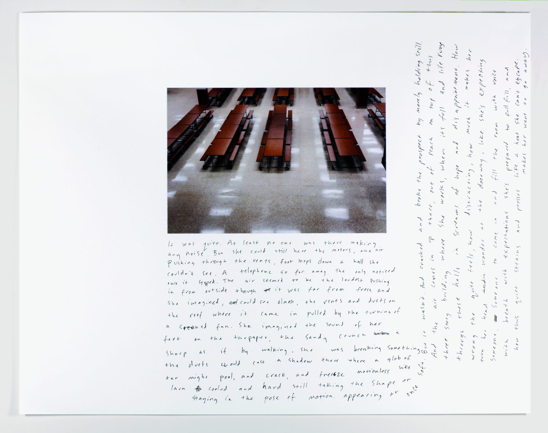 *Quiet,* 2011, photo and ink on paper, 11.7″ x 16.5″