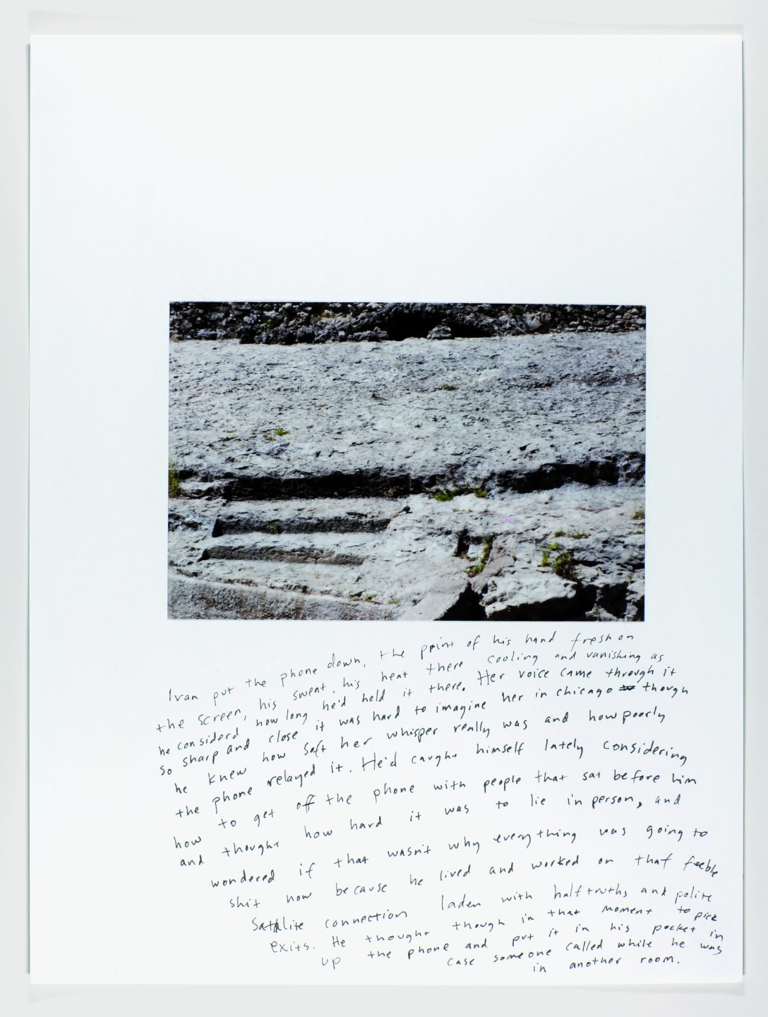 *Phone,* 2011, photo and ink on paper, 8.3″ x 11.7″