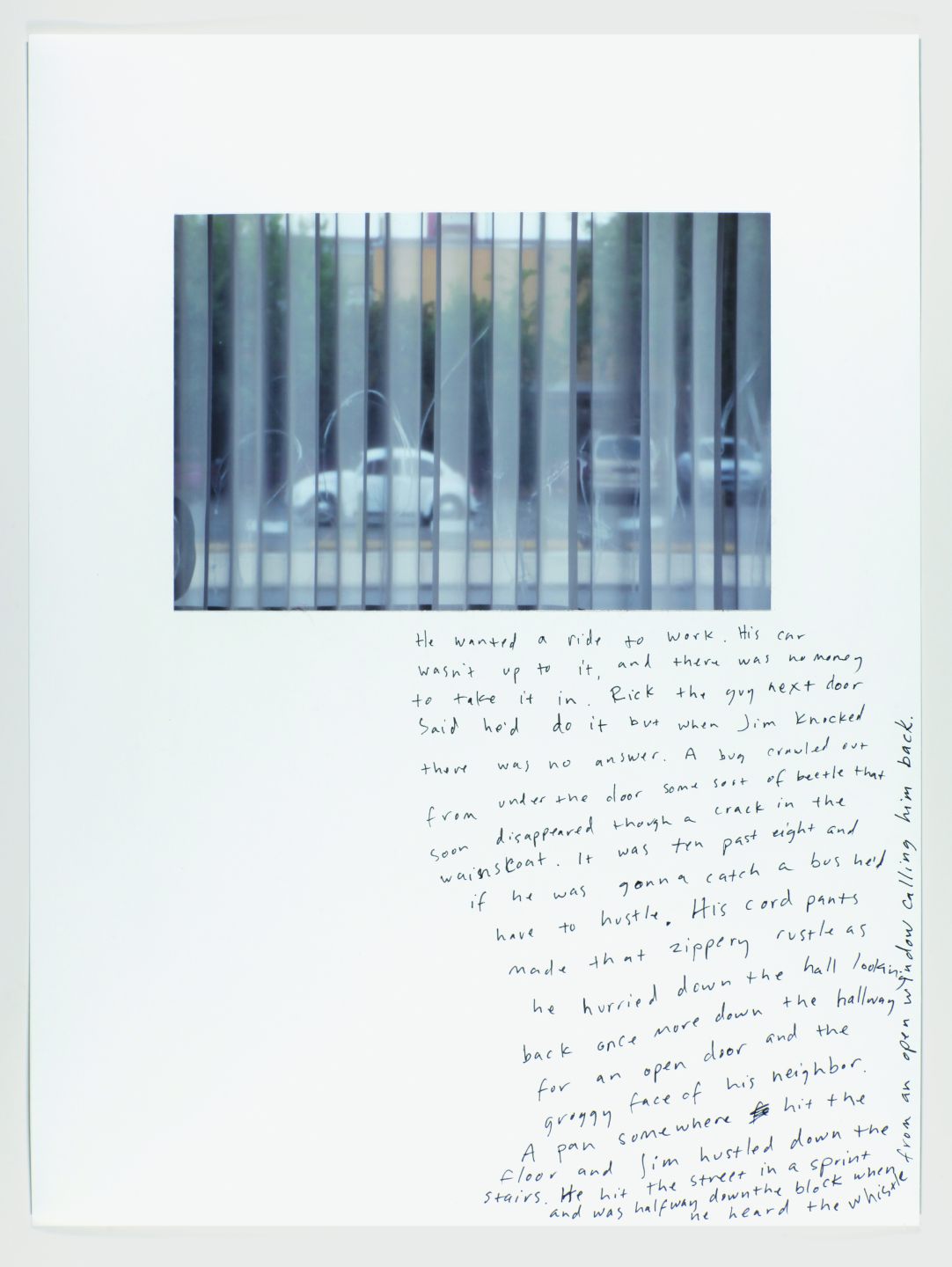 *Car Repair,* 2011, photo and ink on paper, 8.3″ x 11.7″