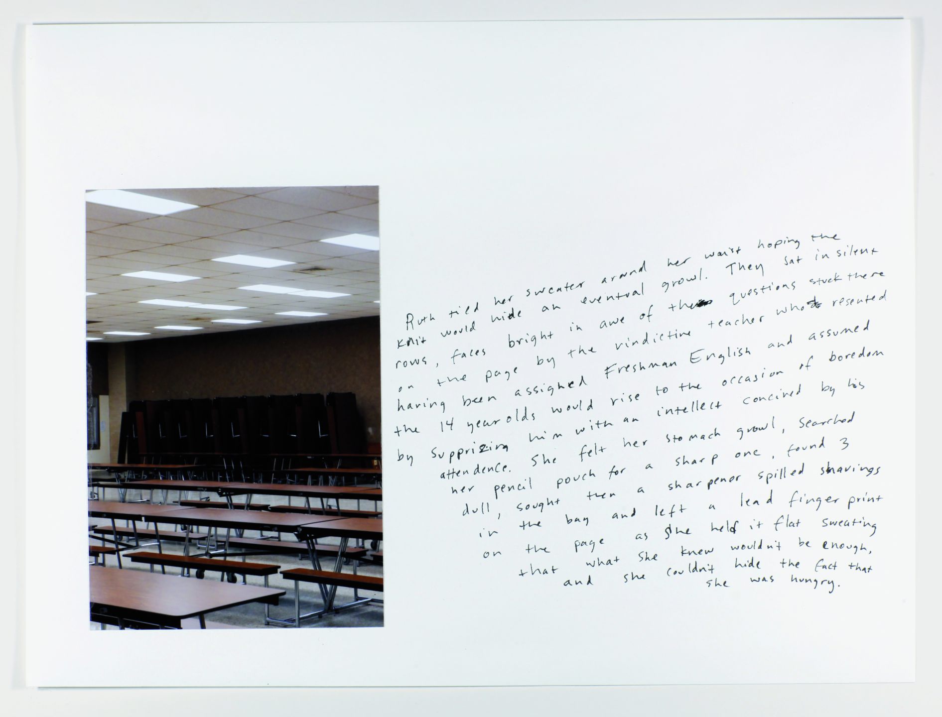 *Enough,* 2011, photo and ink on paper, 8.3″ x 11.7″